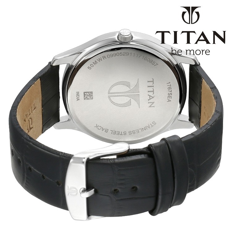 Latest Titan Brand Workwear Blue Dial Black Leather Band Men s